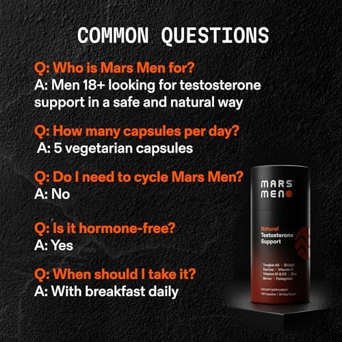 MARS MEN Testosterone Booster for Men - Natural Supplement Premium Tongkat Ali, Fenugreek, Shilajit & Boron - Male Support - Libido, Energy & Muscle Growth Support - 30 Servings — view 6