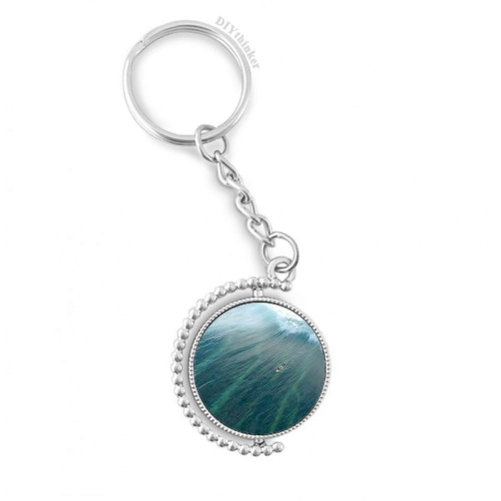 Llavero giratorio con imagen de playa y olas de mar de DIYthinker 4