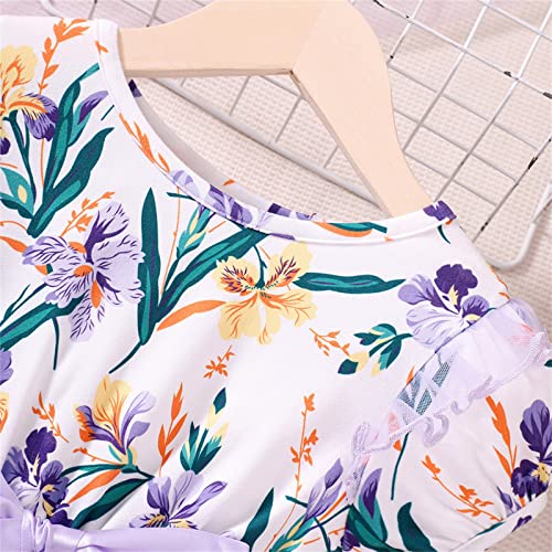 Girls Blue Dress Toddler Floral Summer Dress Vintage Collar Dresses 1 to 8 Years Old s Birthday Easter2