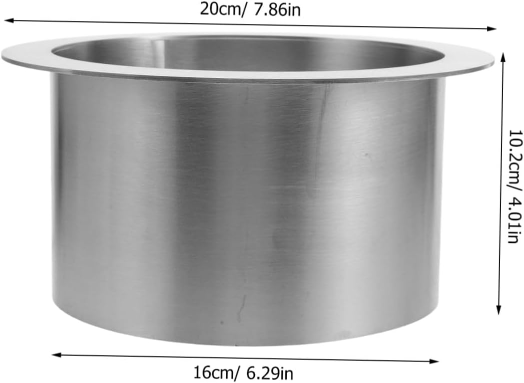 Recessed Trash Bin Chute Lid 6.3in round Stainless Steel Built-in Waste Chute Cover for Kitchen Bathroom Countertop Trash Can