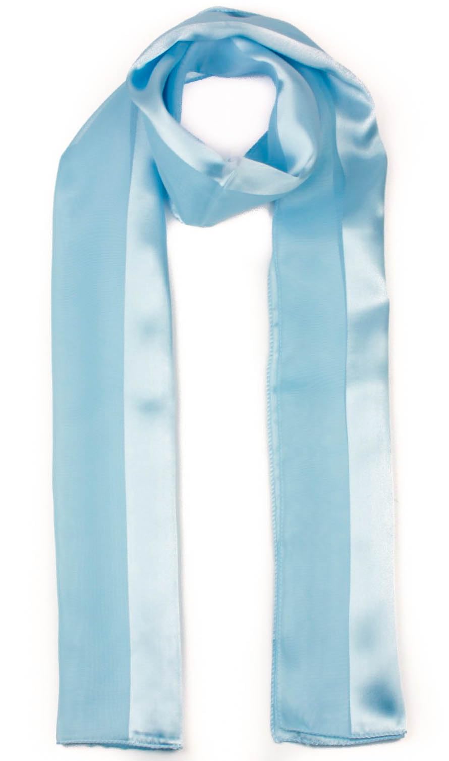 Mytoptrendz Women's Sky Blue Mytoptrendz® - Sheer Chiffon Shiny Satin Stripe Plain Colour Scarf Soft Silky Lightweight Neck Wrap For For Wedding And Evening Dress(Sky Blue)