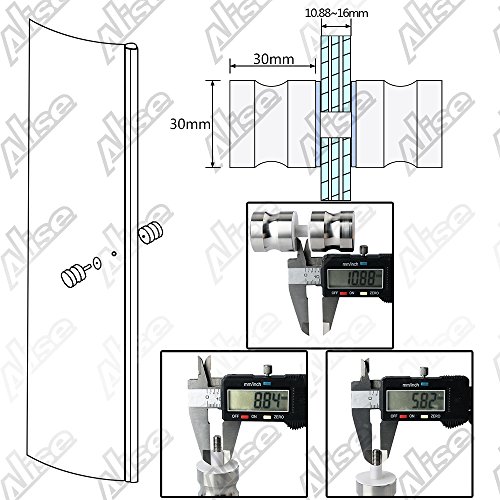 Alise L6000 Shower Glass Door Knob Bathroom Round Back-To-Back Handle Pull,Solid Sus304 Stainless Steel Brushed Nickel #TOP1
