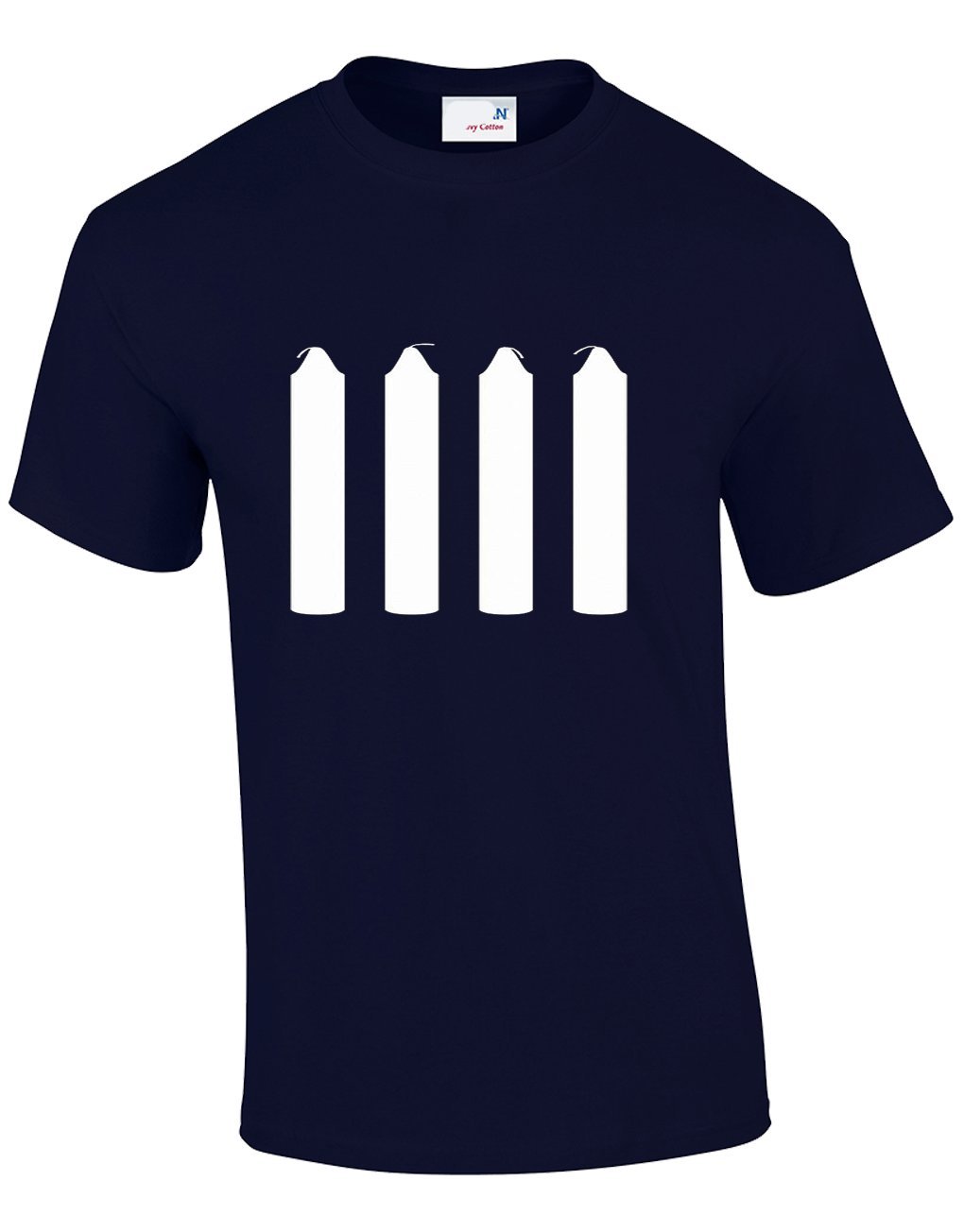 Crown Designs Men's Navy Four Candles Funny Cool For & Teenagers T-Shirts Tops - /Medium