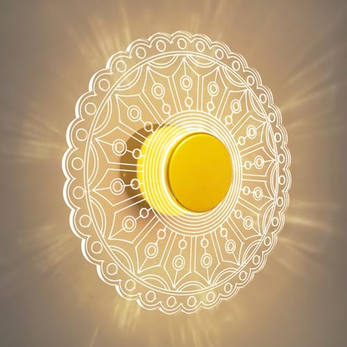 Image of Lamp master LumiRound 3 Color LED Acrylic Wall Light | Warm, Natural & Cool White Lighting | 9 Inch Decorative Round Lamp