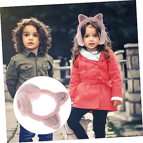 Orejeras de invierno para niñas GALPADA con orejas de gato de peluche pack de 2 piezas 5
