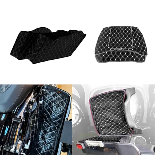 Forros de Alforjas No Estirados + Forros King Tour Pack Hilo Blanco para Harley Touring Electra Road King Street Glide Ultra Limited 2014-2023