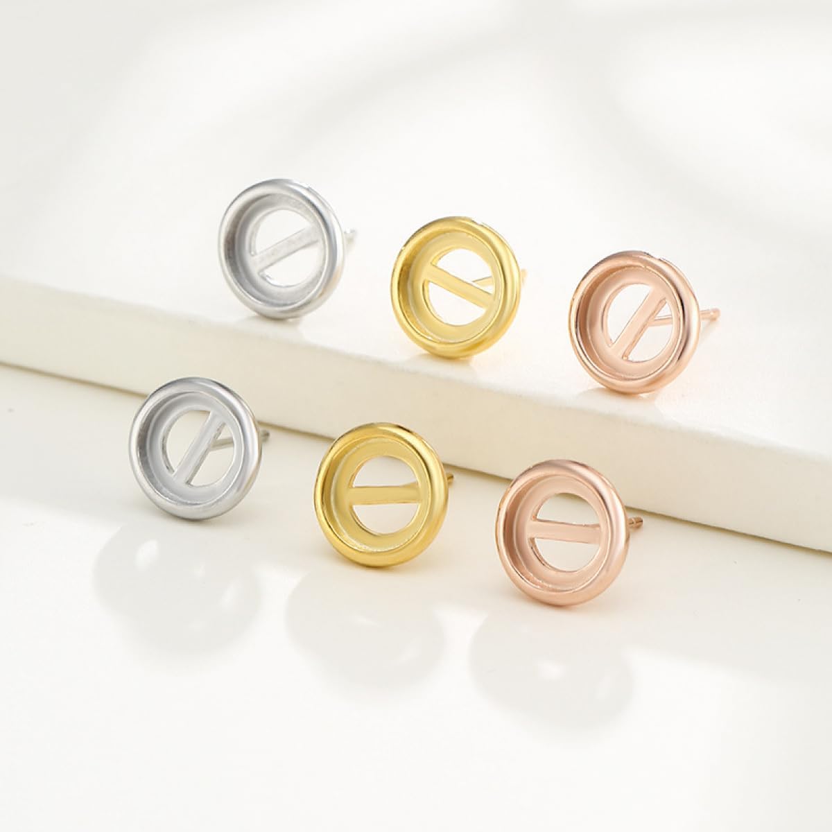 1 Pair 5/6/8/10mm Round Cabochon Earring Settings 925 Sterling Silver Blank Stud Earrings for DIY Jewelry Findings,Earring Making Supplies