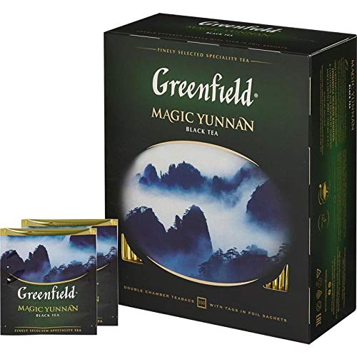 Greenfield Magic Yunnan Black Tea, 100 Double Chamber Tea Bags,