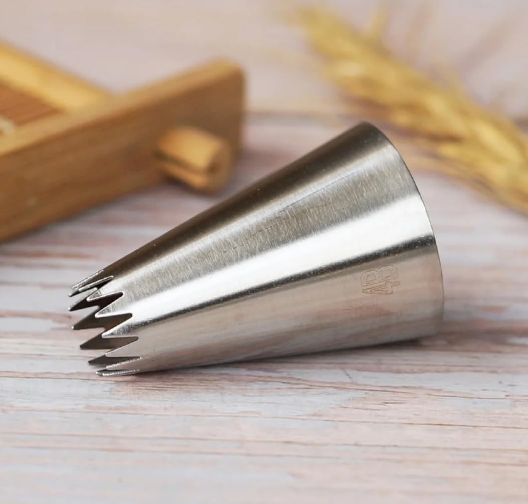 Baking Supplies Icing Piping Pastry Nozzle Tips Baking Tools Cream Cake Decorating Set Stainless Steel Nozzles Cake Decorating Tips Set(1PCS 4B)