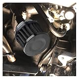 DUSCOKE 1' Car Air Intake Filter, 25mm Auto Crankcase Cold Air Filter Cleaner with Adjustable Clamp, Universal Vent Valve Cover Breather for Car, Motorcycle (Black)