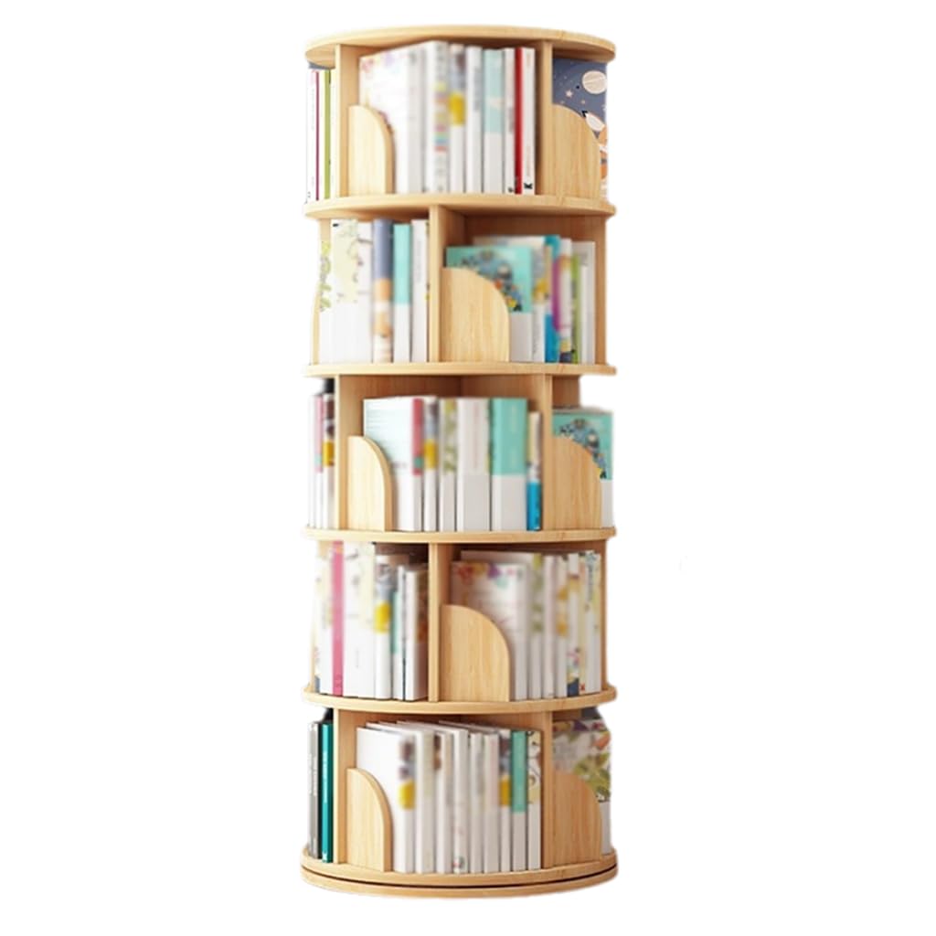 Librería giratoria 360 de diseño estrecho para ahorrar espacio en casa