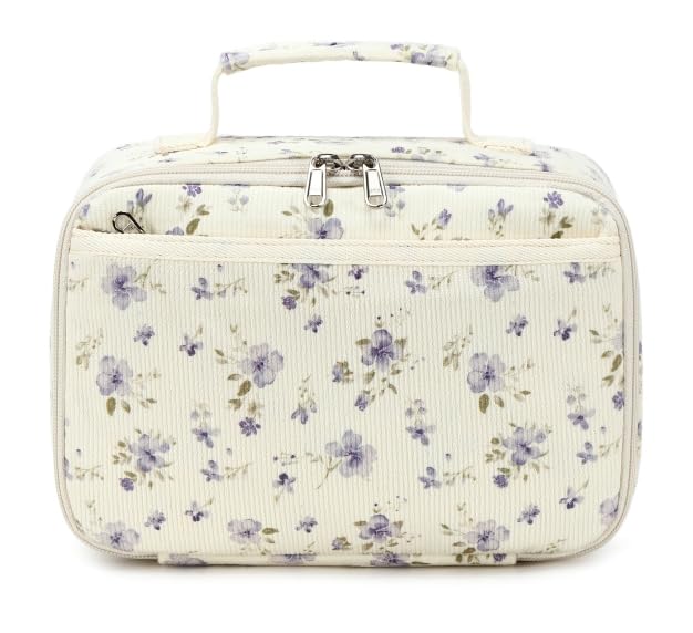 Image of Lunch Box for Kids Boys Insulated Lunch Bags Toddler Lunch Tote Bag Thermo Picnic Cooler Bag for School Children (Purple floral 201)