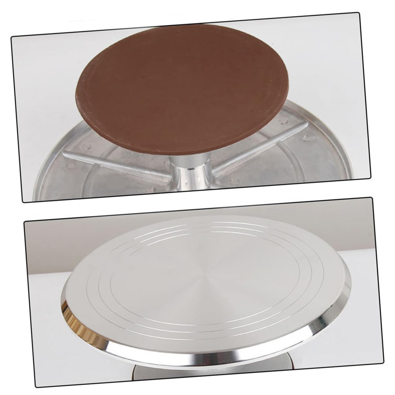 BETOOKY Piattaforma Rotante per Torte in Lega di Alluminio 12 Pollici Superficie Antiscivolo e Scala Incisa per Decorazione Professionale