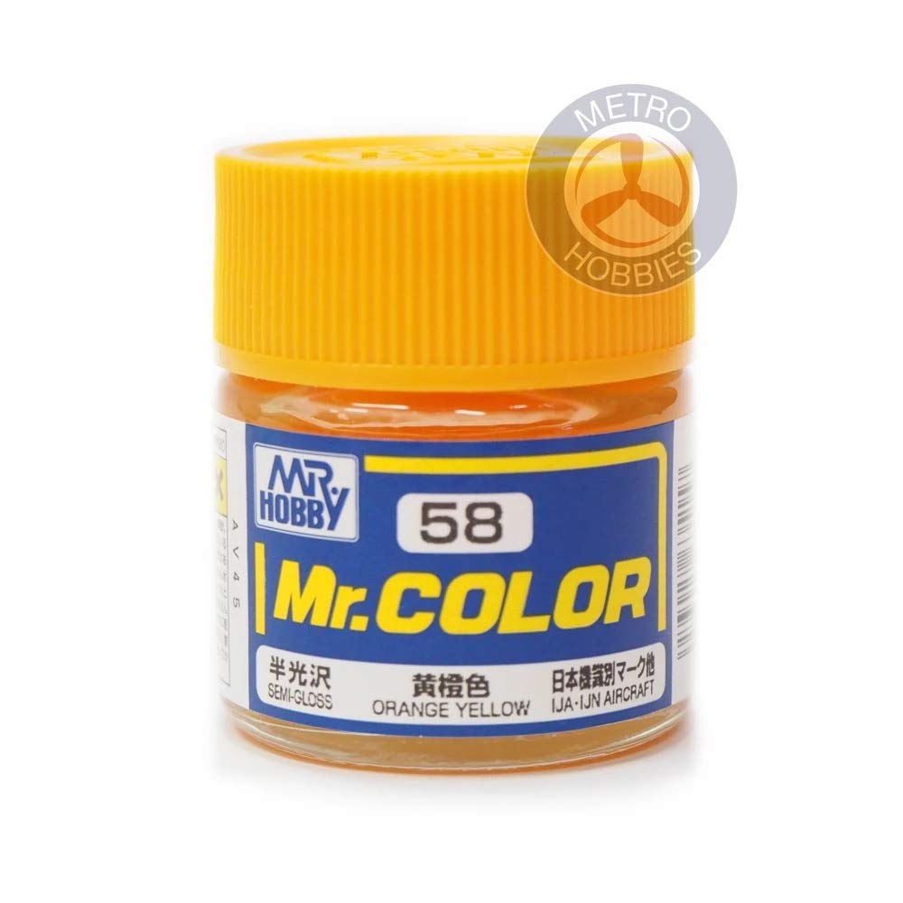 Gundam Mr. Color 58 - Orange Yellow (Semi-Gloss / Aircraft) Paint 10ml. Bottle Hobby
