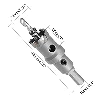 Vista 2 de Sierra de agujero TCT de 0.945 in, abridor de taladro con punta de carburo de tungsteno de 15/16 pulgadas de diámetro de corte, para placa de metal