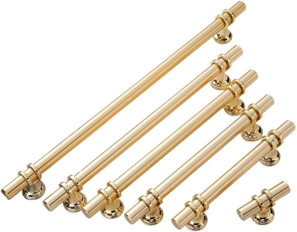 Closet Door Cabinet Drawer Furniture Door Handle Single Hole Handle T-Shape Gold Black Aluminum Long Handle