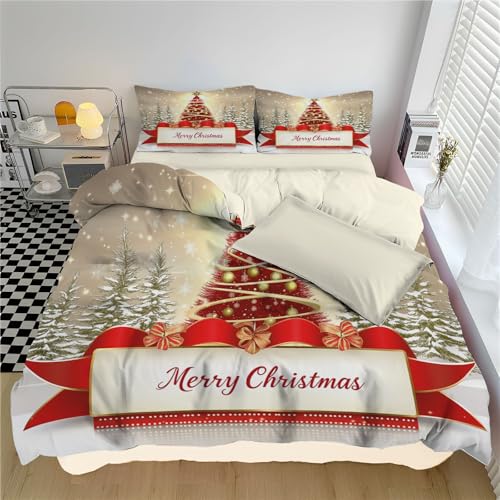 Housse de couette 240x260 zippée pour lit double de Noël