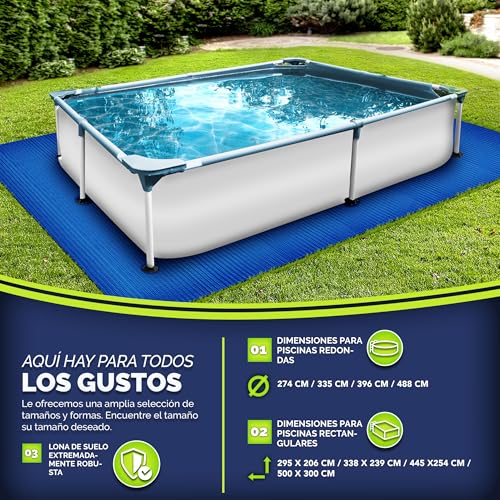 Miniatura 7 de Tillvex Premium Tapiz Para Piscina Suelo 335 X 335 Cm Cuadrada Con 250 G M - Para Piscinas, Estable A Los Rayos Uv Y Resistente A Los Desgarros, Protección Del Suelo Para Piscina