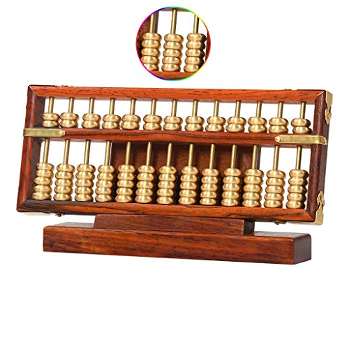 Counting Mini Abacus Home Decoration Metal Abacus with Base (Natural, 15.5 * 6.3 * 1.1cm, All Ages)