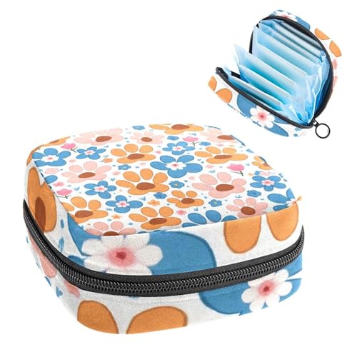 Sanitary Napkin Storage Bag for Feminine Pads, First Period Kit for Women, Cat Dog Paw with Flower Portable Menstrual Period Sanitary Pouch