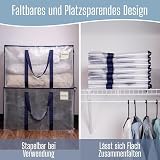 VENO 102L Lot de 4 Sac Déménagement grand avec Couvercle et Poignées Renforcées, Sac de Rangement Vêtement Résistant, Alternative aux Cartons Déménagement, Sacs de Voyage (Transparent, Lot de 4) - 8