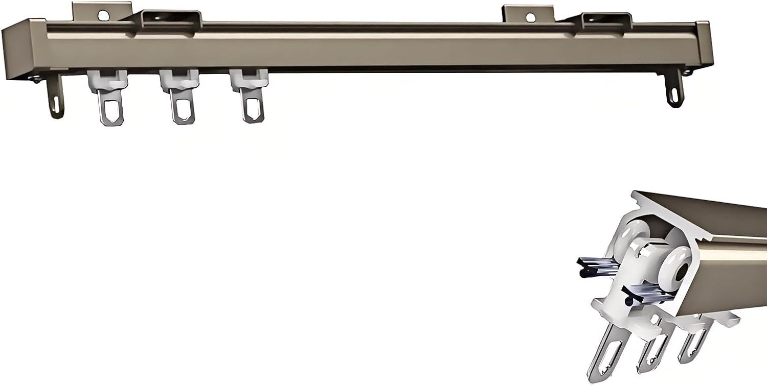 カーテンレール シングル カバートップ付き 遮光 省エネ カーテンレール、軽量耐久 耐荷重80kg 天井付け 正面付け 静音仕様 取