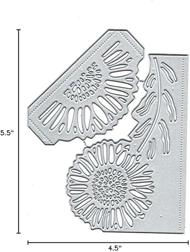 Troqueles de metal con borde de flores, troqueles de corte de borde de flores, plantillas de corte para álbumes de recortes, tarjetas decorativas