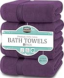 Utopia Towels - Lot de 4 Serviettes de Bain luxueuses - 100% Coton filé à l'anneau, séc...