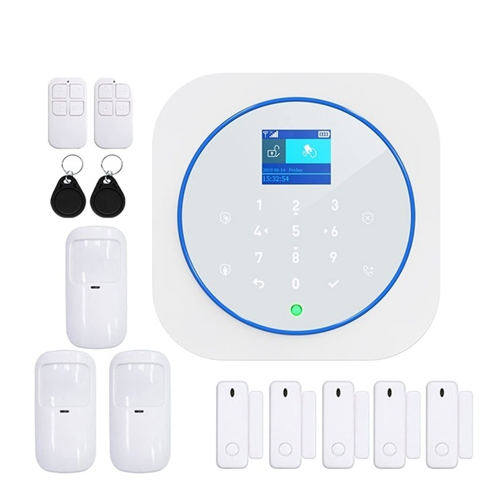 Zonan G12 Sistema de Alarma de Seguridad Tuya WiFi Toque Tocino INALLADO gsm RFID Control de la aplicación de Tarjeta Remolina Alarma de Fuego Kits de Inicio Inteligente(C)