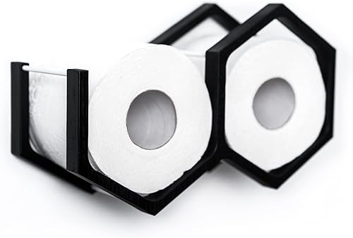 Soporte de papel higiénico de madera Soporte de madera para papel higiénico Little Honeycomb (negro)