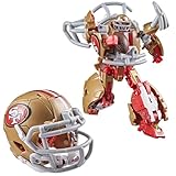 Transformers NFL San Francisco 49ers Goldrush, 5.5-Inch Robot Action Figure Changes to Helmet, Collectible Football Toys, 8+