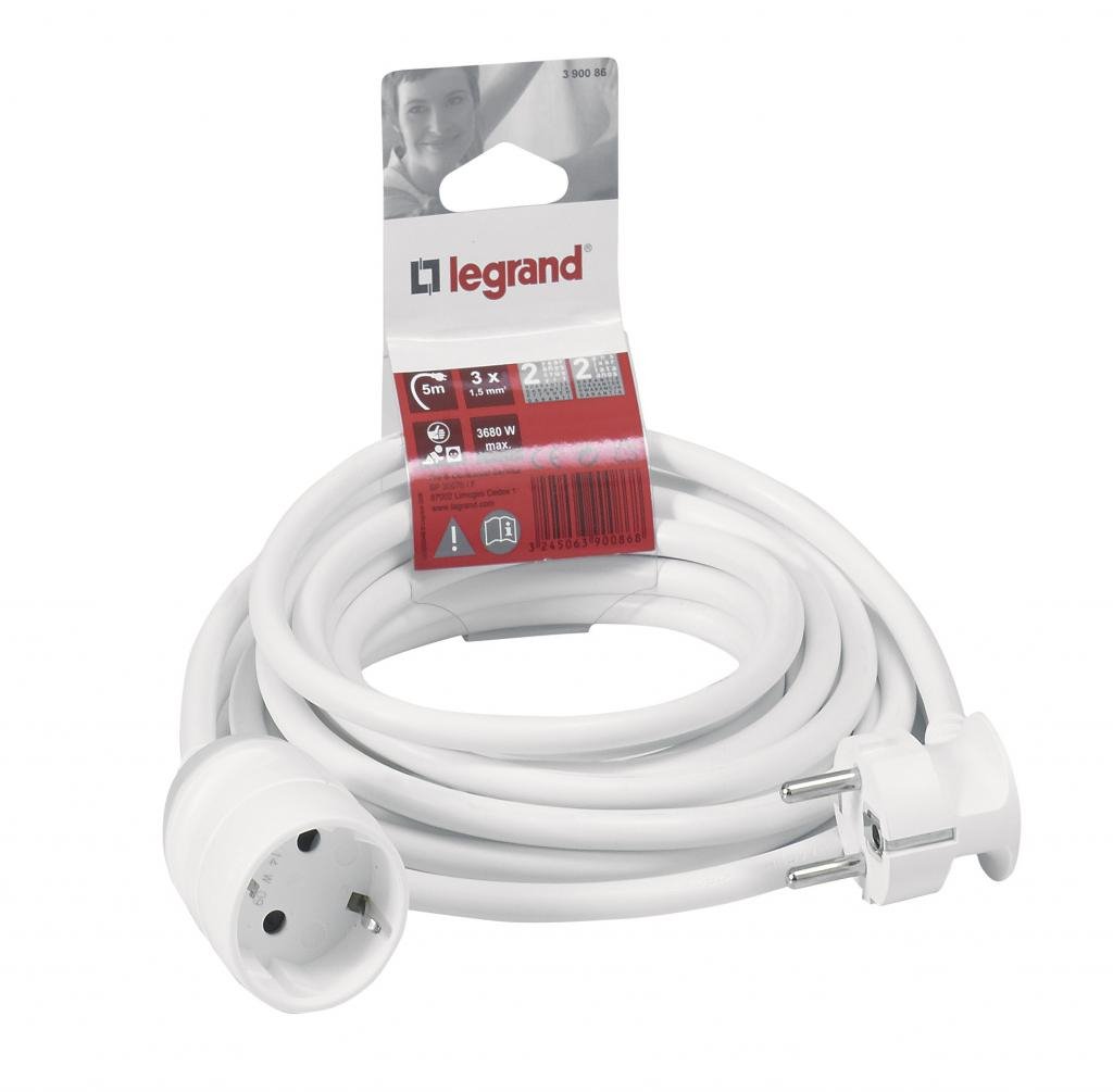 Legrand Rallonge 390233 2P+T 3 mètres Blanc