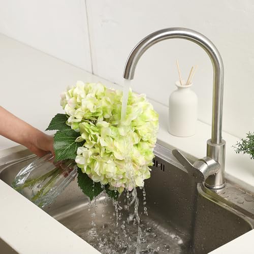 homfan 5-Piece Artificial Hydrangea Arrangement in Glass Vase - Fade-Resistant Silk Flowers with Faux Water for Table Centerpieces by homfan - Image 3