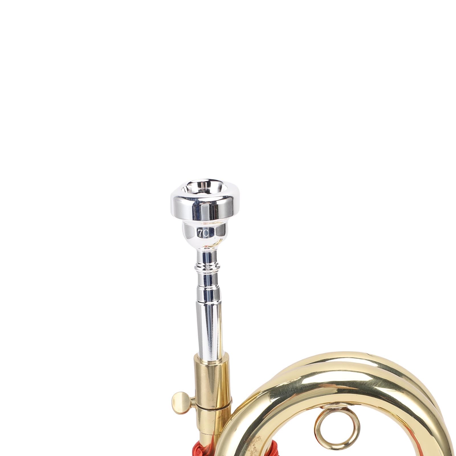 RiToEasysports Trompete von Bugle Horn, Bequemer Speicher, Klarer Klang, Messingmaterial Kavallerie -Trompeten, Visuelle Anziehungskraft, Vielseitige Anwendung Gold Plattiert mit Tasche für