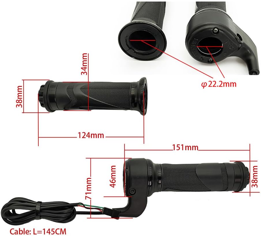 PT-1 Ebike Controller Electric Bike Throttle Compatible for Bafang Mid-Drive Motor Conversion Kits Throttle Full Grip BBS01 02 HD SM-3A