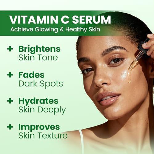 Vitamin C Serum for Face, 20% Brightening Face Serum with Sodium Hyaluronate for Dark Spots & Fine Lines – Support Collagen & Skin Radiance, Plus Vit C Caps for Inside-Out Support, 1 Fl Oz + 60 Caps — view 2
