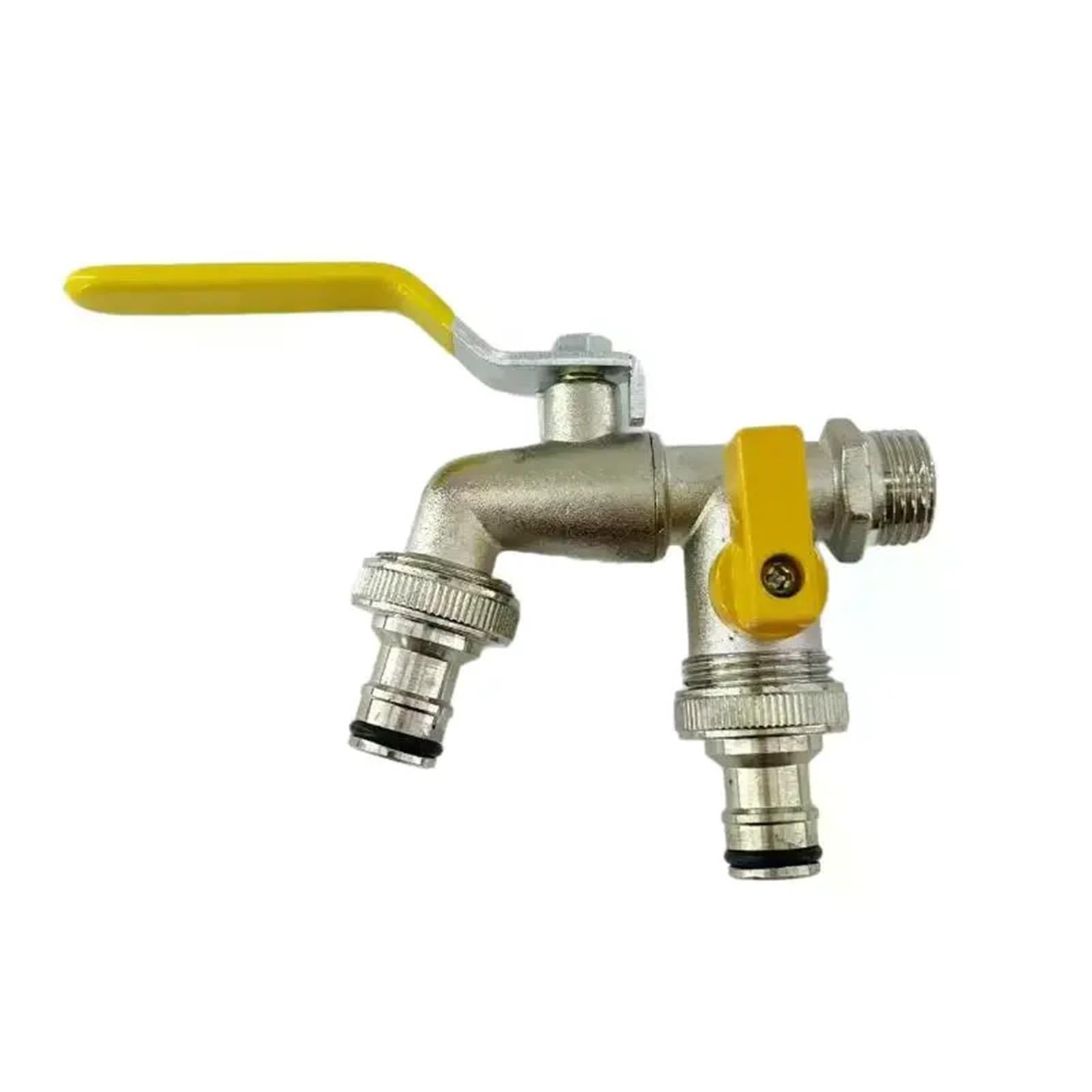 Adattatore for Serbatoio IBC Connettore for Tubo da Giardino da 1/2 3/4 Pollici 2 uscite(Blu)
