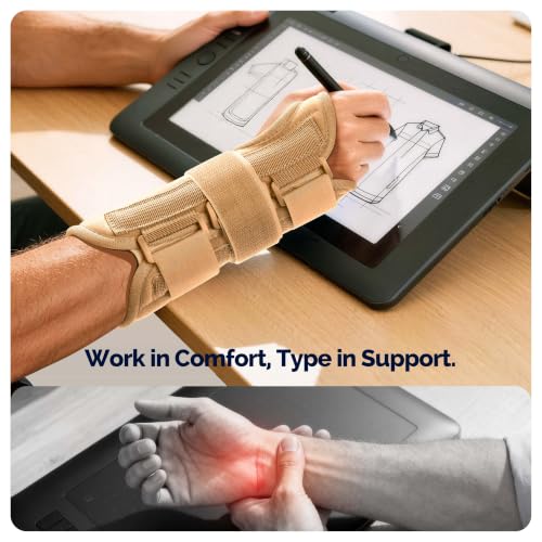 Image of FEATOL Carpal Tunnel Wrist Brace 2 Pack, Splint Night Support Women Men