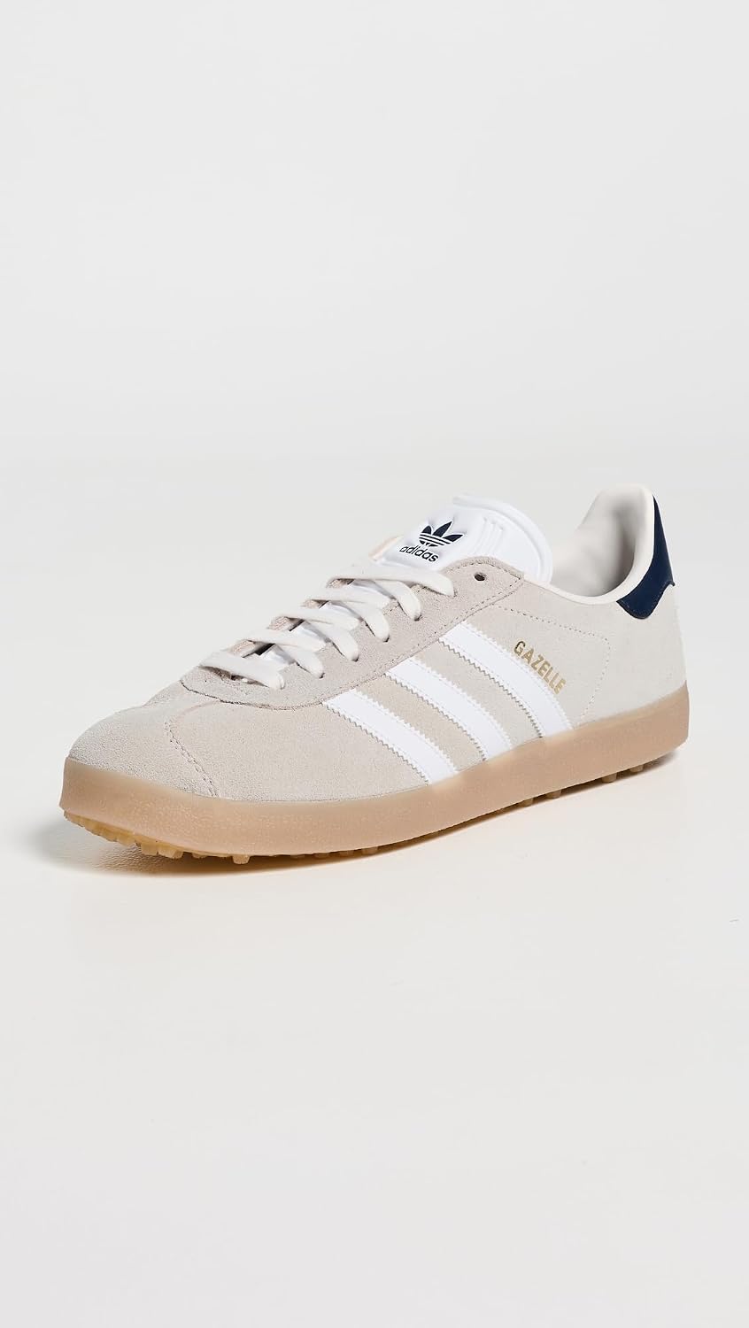 adidas Unisex Gazelle Golf Chalk whiteFtwr White/Night Indigo 9 US