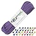 Paracord Planet 100' Hanks Parachute 550 Cord Type III 7 Strand Paracord Top 40 Most Popular Colors (Purple)