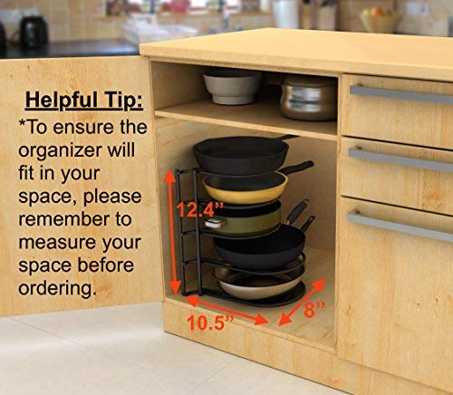 Extreme Matters Heavy Duty Pot and Pan Organizer Holder - Holds Cast Iron Skillets, Pots, Frying Pan, Lids - Durable Steel Construction Griddles and Shallow Pots - Space Saving Kitchen Storage -Chrome