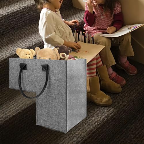 Treppenkorb, Treppenkorb Stufenkorb Filz TreppenköRbe Stufenkorb Treppen Korb Treppenkorb Stufenkorb Geflochten Treppen Organizer Stufenkorb Treppe mit Griffen Korb für Treppe Faltbarer Treppenkorb