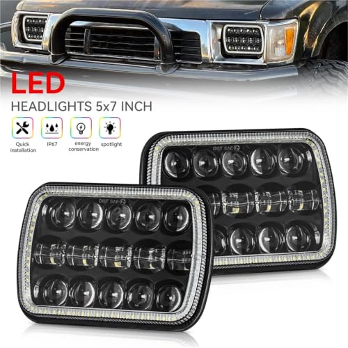 Faros LED 5x7 de alta potencia rectangular H6054 antiniebla H4 2