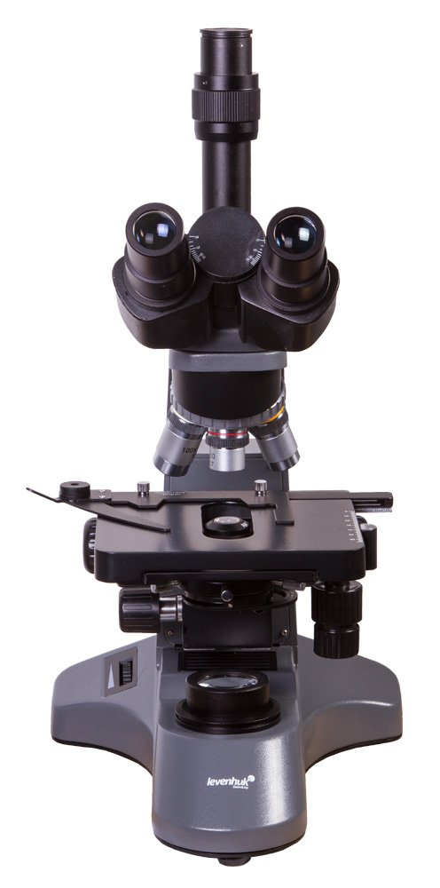Microscopio Trinocular Escolar Levenhuk 740T con Aceite de Inmersión y Filtros (Azul, Amarillo, Verde) Incluidos en el Kit