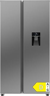 Bomann® Side by Side Kühlschrank | Wasserspender mit Tank | Energieklasse D | 177cm | NoFrost | 5 Jahre Kompressor-Garantie | Kühlschrank mit Gefrierfach | MultiAirflow-System | SBS 7367 inox