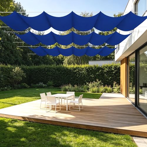 Abri de soleil imperméable rétractable 650x360 cm bleu foncé