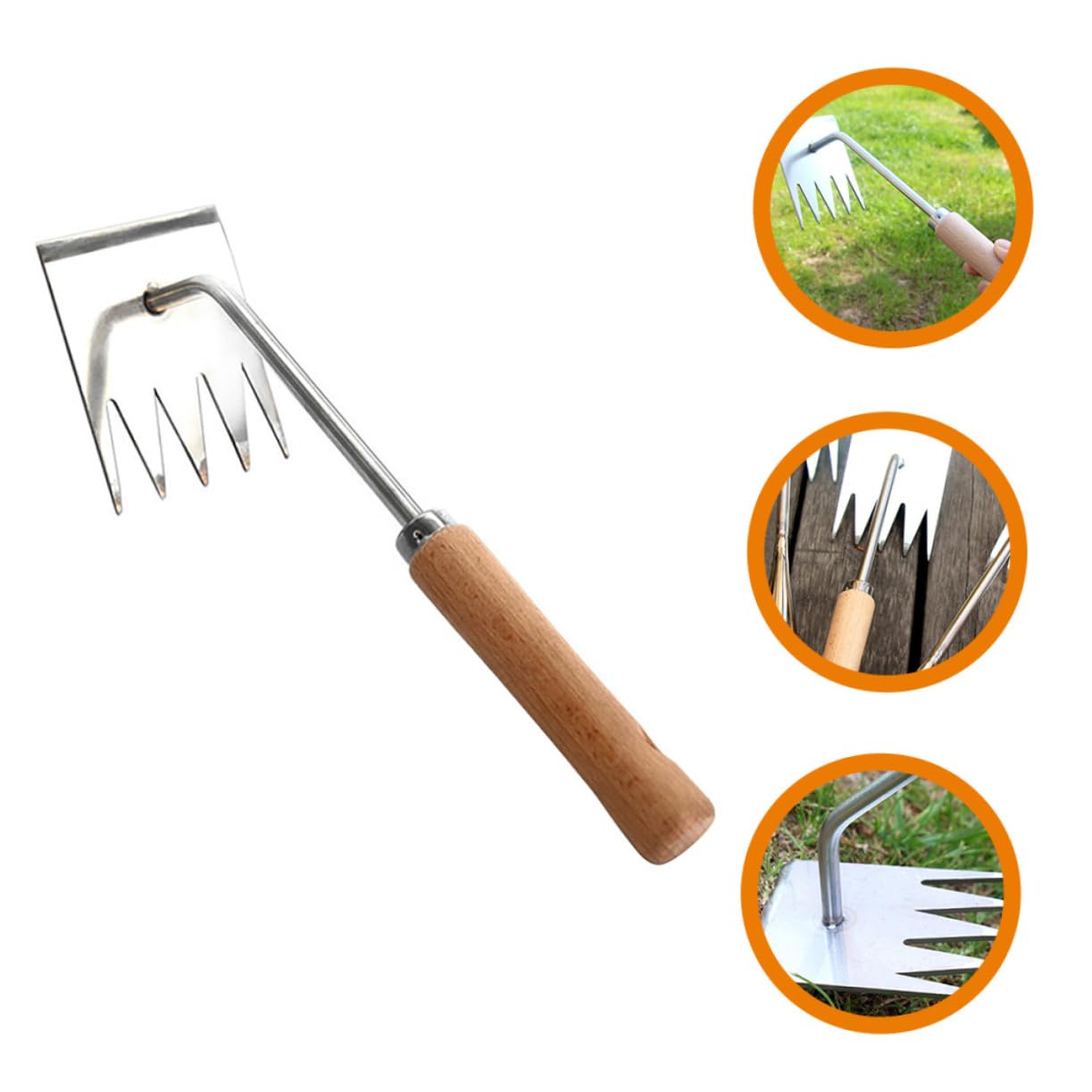 TOYANDONA 3 Stück Hand Unkrautstecher mit Ergonomischem Holzgriff Multifunktionales Gartenwerkzeug für Effizientes Jäten und Wurzelentfernung für Hobbygärtner und Profis