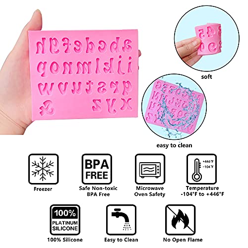 Muyulin Letter Chocolate Molds, (5 Pack) Fondant Molds Letter Silicone Happy Birthday Molds For Cake Decoration Chocolate Covered Strawberries Cupcake Anniversary Party Baby Shower #TOP2