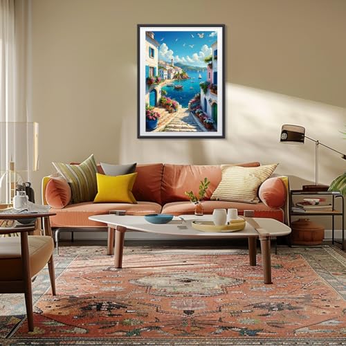 Miniatura 3 de Meiyuda 5d Diamond Painting Ciudad Romántica, Pintura Diamante, Diamond Painting Kit Completo Niños Regalo, Manualidades Adultos Diamond Painting Para Decoración De Pared Del Hogar 30x40cm