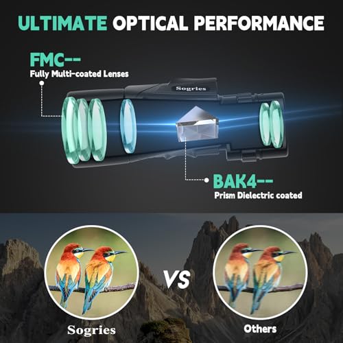 6-16x40 HD Zoom Binoculars for Adults High Powered Large View BAK4 Prism Waterproof Clear Low Light Vision for Bird Watching Hiking Travel Concert Stargazing Birding Long Range Binoculars by Sogries - Image 2